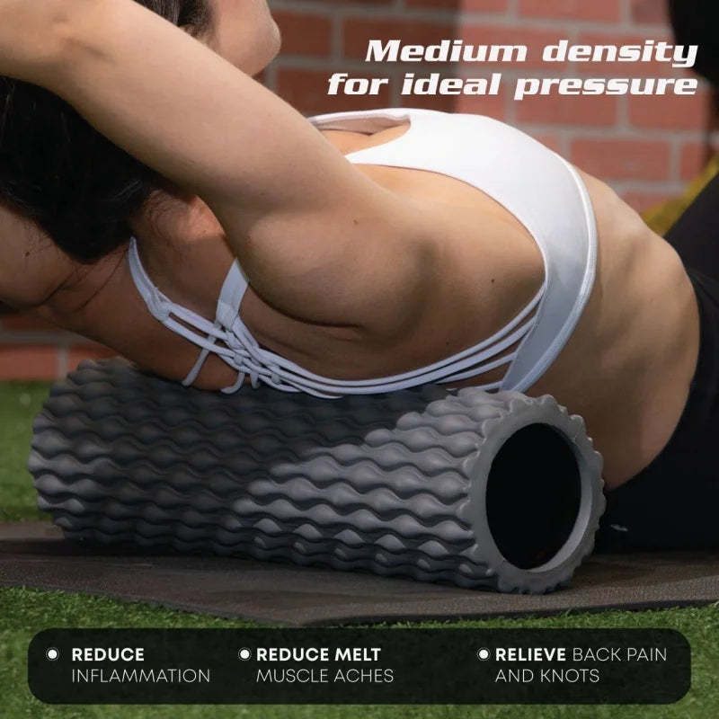 Textured Foam Rollers for Muscle Massage Medium-Density Back Foam Roller for Back Pain Relief & Muscle Recovery in Legs & Arms